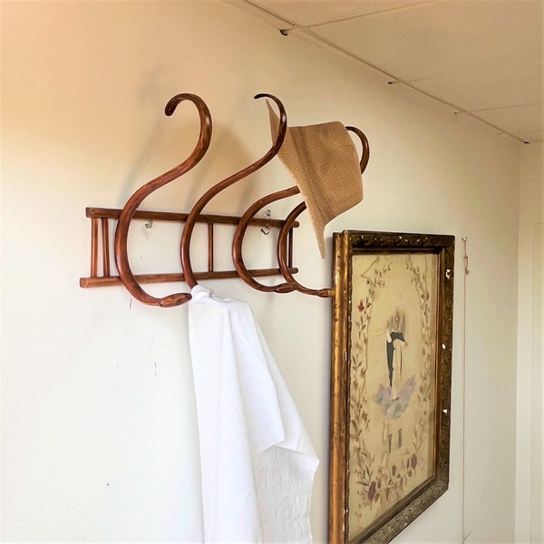Antique Wall Coat Rack With Shelf - Etsy