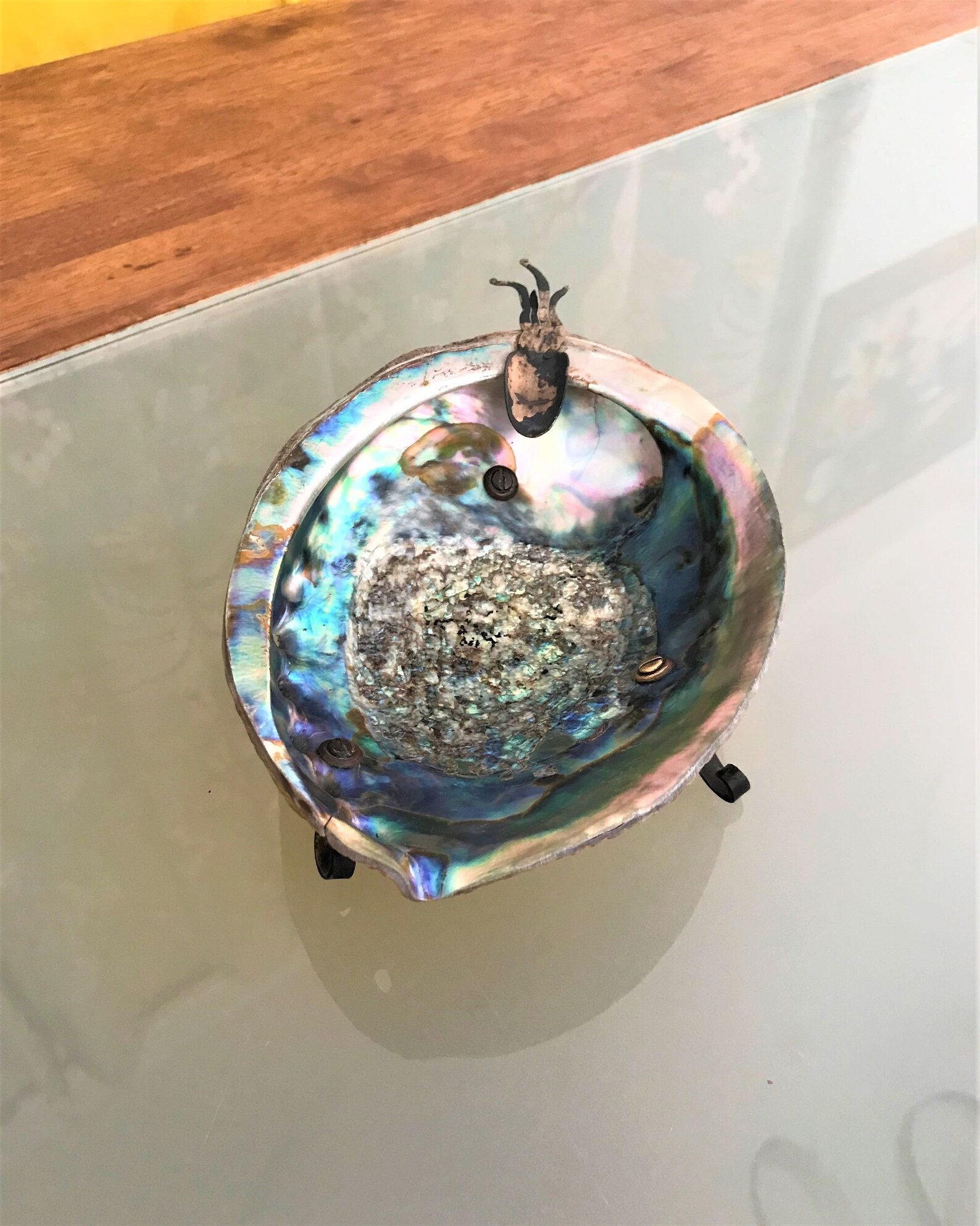 Vintage Large Abalone Shell Ashtray Ashtray with Legs and Etsy