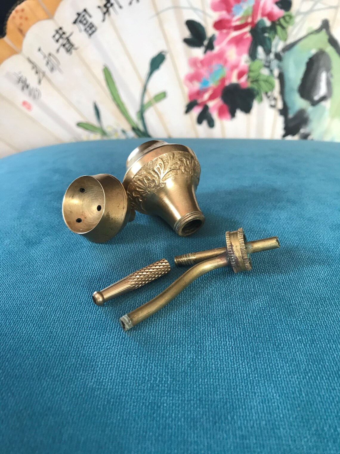 Vintage brass Hookah Oriental pipe with container for burning Etsy