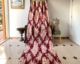 フランスのトワルカーテンアンティークレッドトワル1870 1800年代