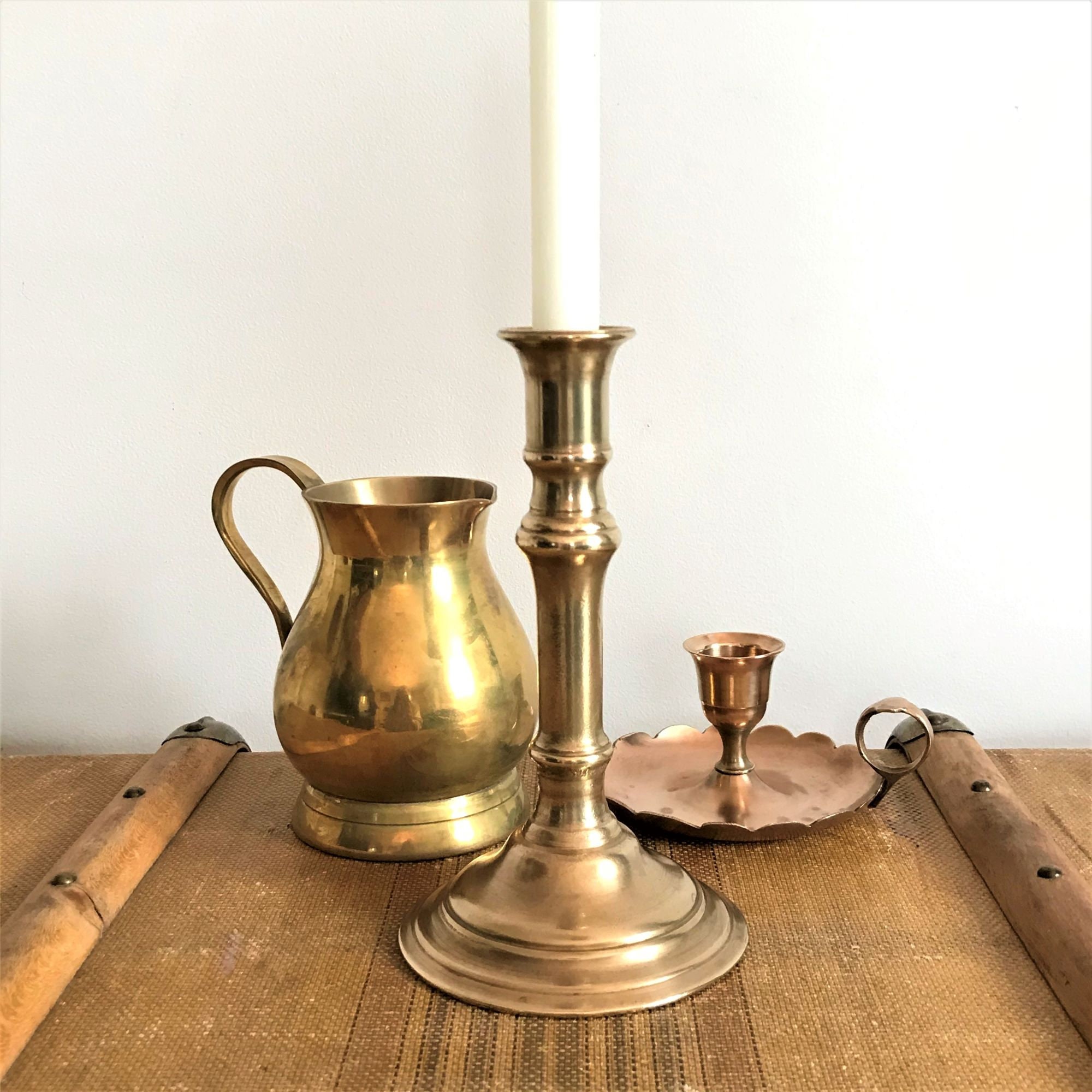 Vintage Bronze Candle Holder Classic Candlestick Lenthe French Etsy