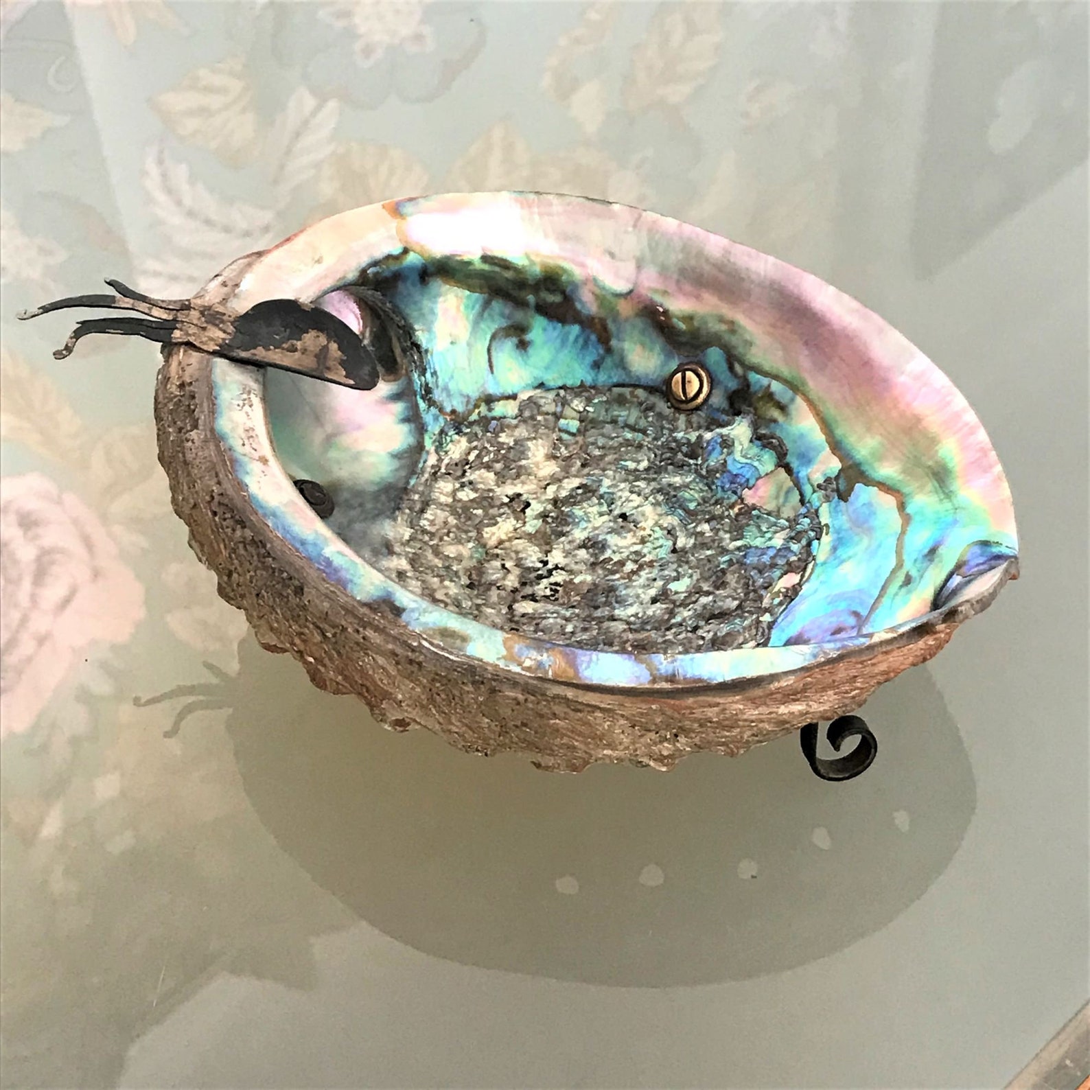 Vintage Large Abalone Shell Ashtray Ashtray with Legs and Etsy