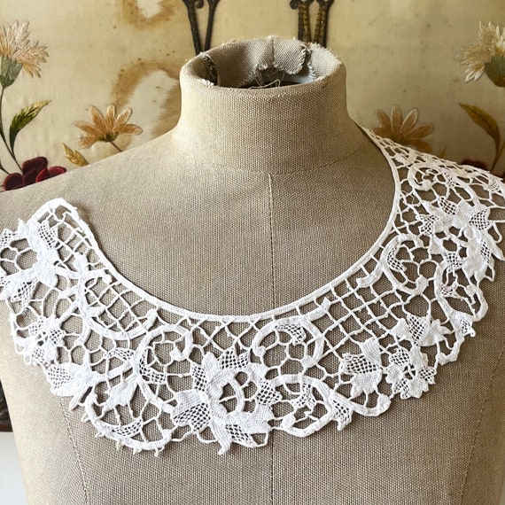 Vintage french lace detachable collar, Antique fr… - image 6