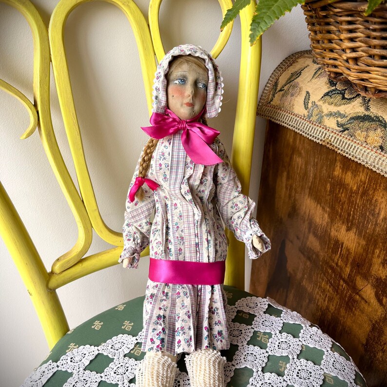 Grande Poupée Ancienne De Salon Française Boudoir Doll 1920