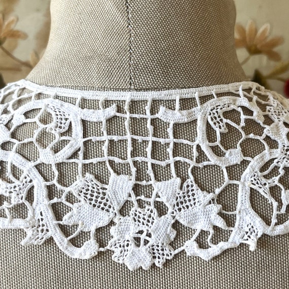 Vintage french lace detachable collar, Antique fr… - image 4