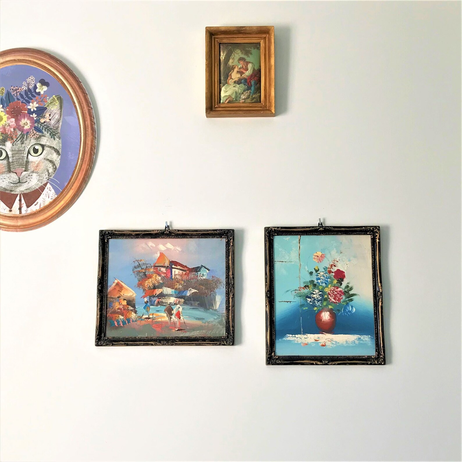 Gallery wall set Antique victorian frame Vintage landscape Etsy