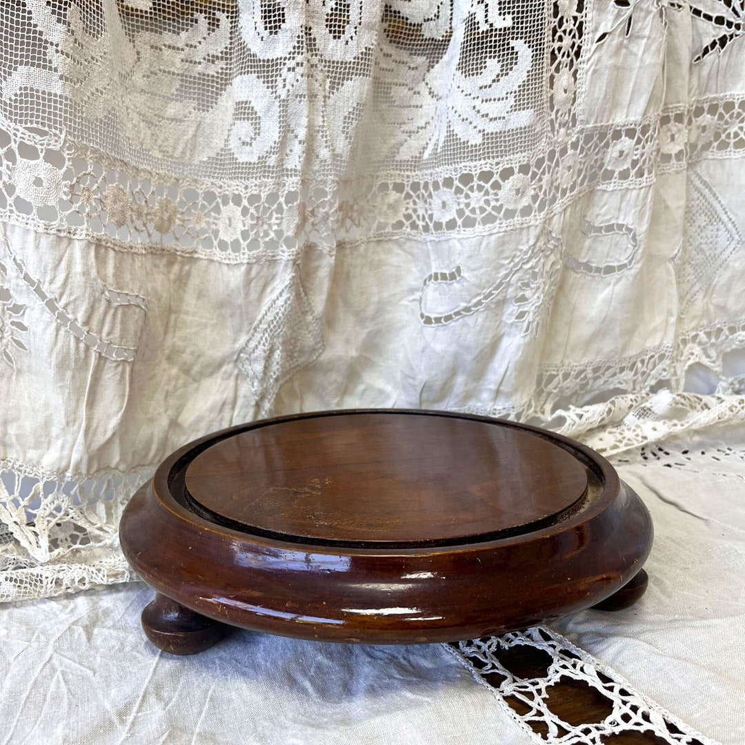 Antique Wooden Round Top Display for Religious Statuary, Antique French ...