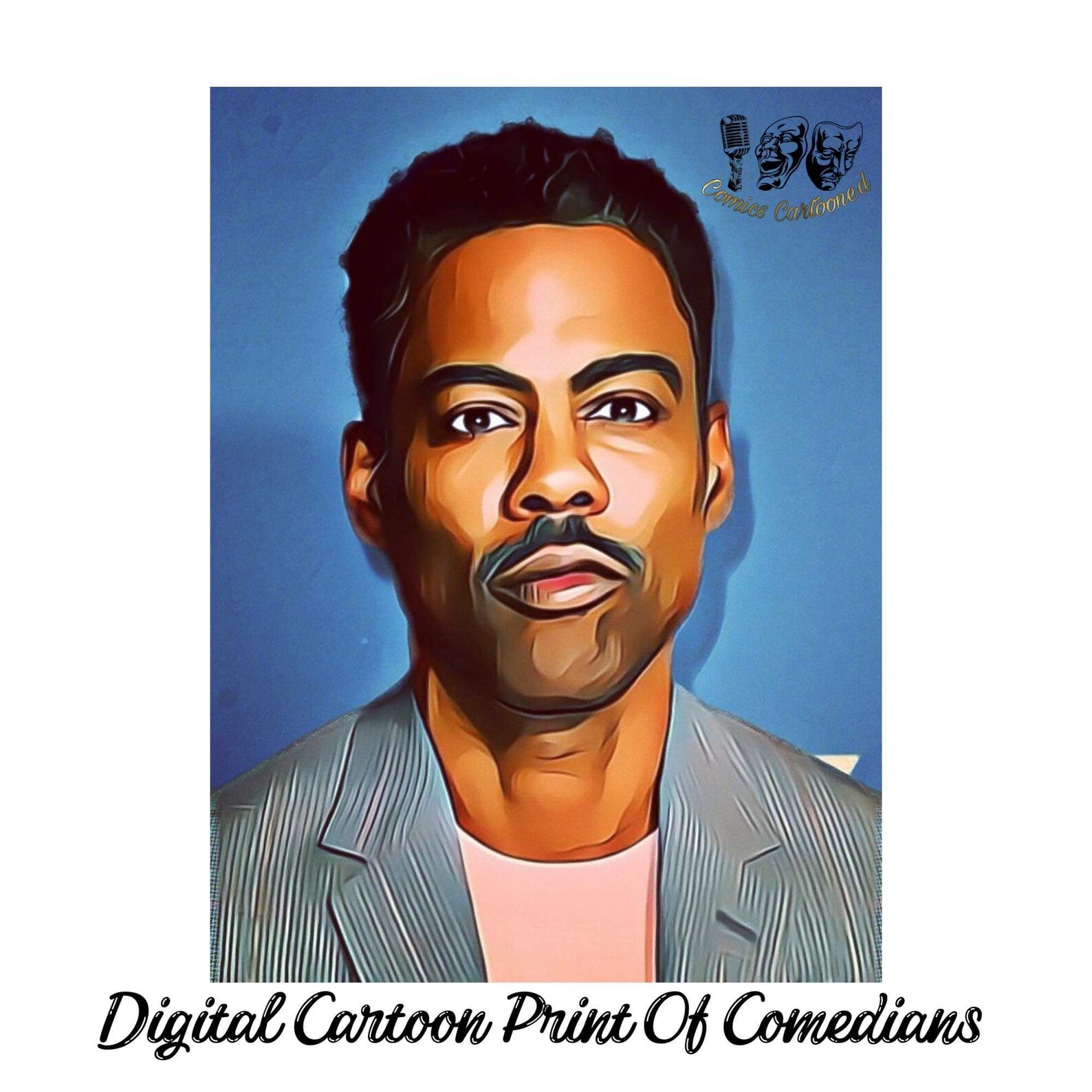 Chris Rock Cartoon Portrait Print | Etsy