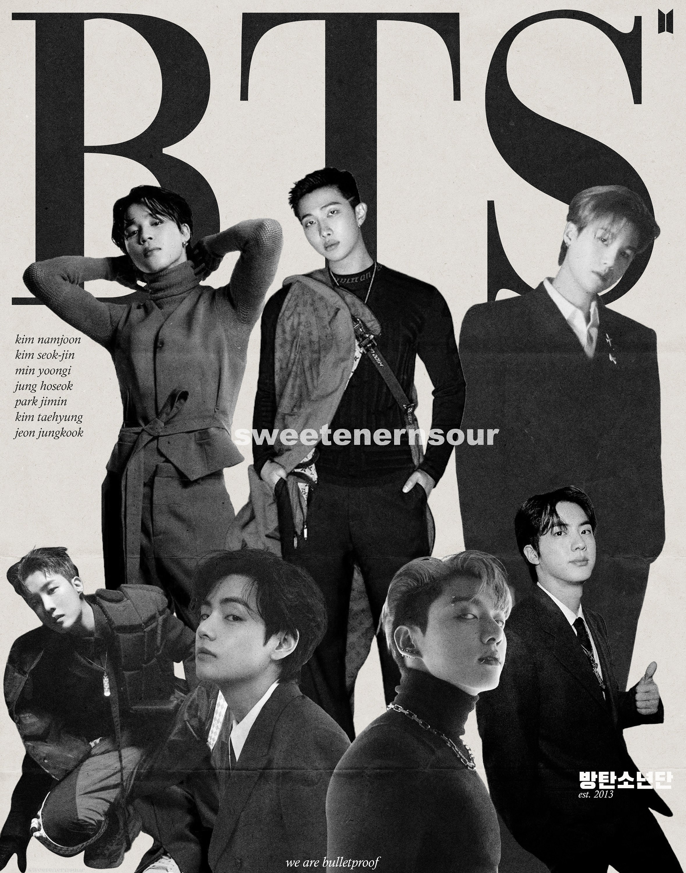 BTS K-POP Poster OT7 & Members 