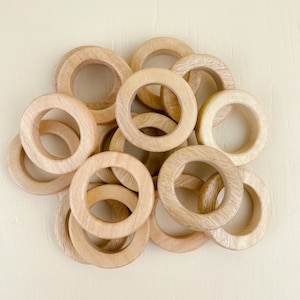 50mm / 2&quot; Gmelina Wood Wooden Rings, High Quality Polished Macrame Wooden Rings, Napkin Holder Wood Rings DIY