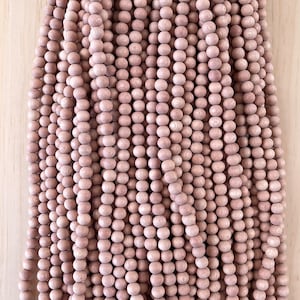 Unwaxed Rosewood Beads Natural Unpolished Wood Beads DIY Jewelry Necklace Bracelet 3mm 4mm 6mm 8mm 10mm  16” Strand Natural Rose Wood Bead