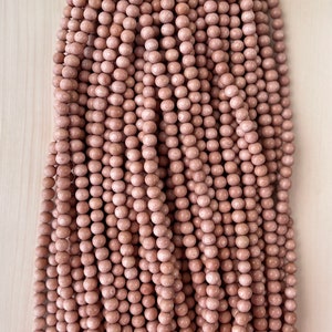 Rosewood Beads Natural Polished Beads DIY Jewelry Necklace Bracelet 4mm 6mm 8mm 10mm 12mm 16” Strand Natural Rose Wood Bead