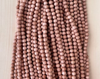 Rosewood Beads Natural Polished Beads DIY Jewelry Necklace Bracelet 4mm 6mm 8mm 10mm 12mm 16” Strand Natural Rose Wood Bead