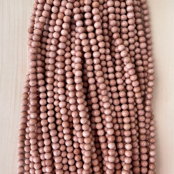 Perles en bois de rose, perles naturelles polies, bijoux à bricoler soi-même, collier, bracelet 4 mm 6 mm 8 mm 10 mm 12 mm 16 po. Perle naturelle en bois de rose