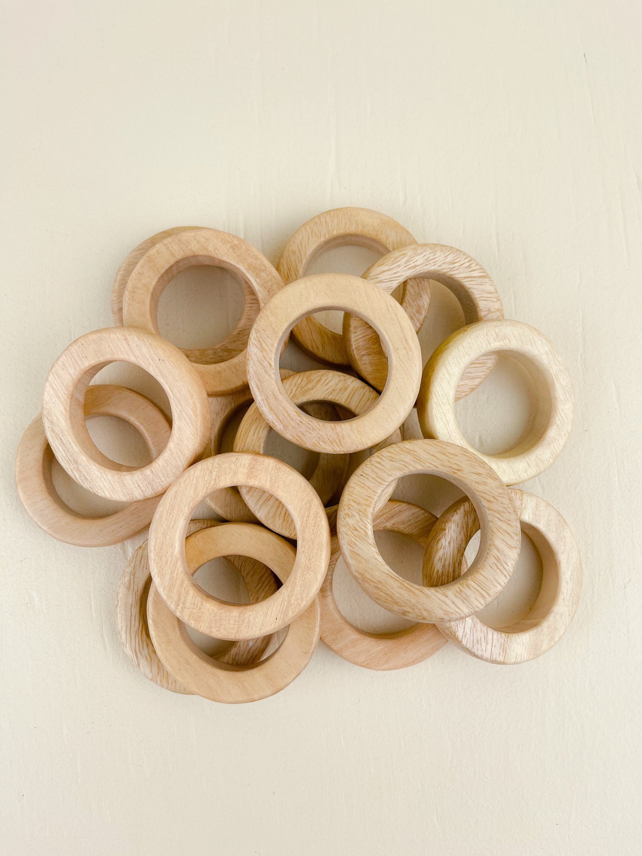 Wooden Rings Wooden Rings For Crafts Macrame Rings Natural - Temu