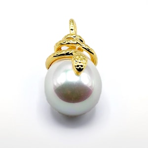 18K Gold Filled Snake Pearl Charm Necklace Charm Bracelet Charm