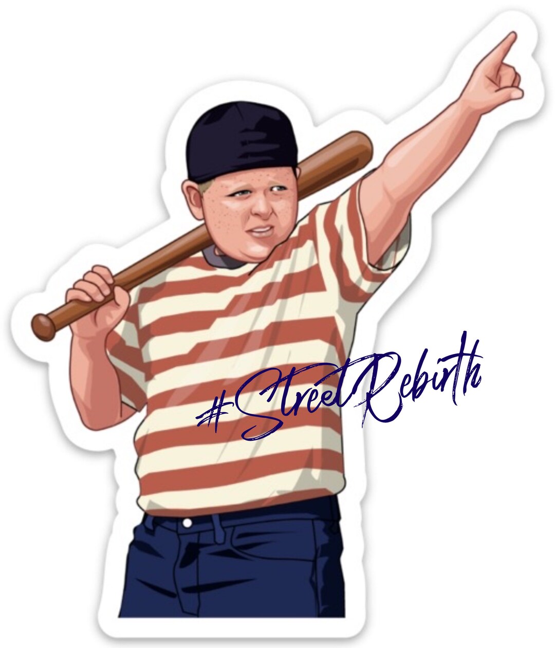 90s Baseball Classic Funny Movie Sticker 4 Inch Vinyl Stickers, Laptop