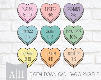 Verses of Love png/svg - Candy Hearts png/svg - Christian Valentine png/svg - Valentine Bible Verse png/svg - Valentine png/svg