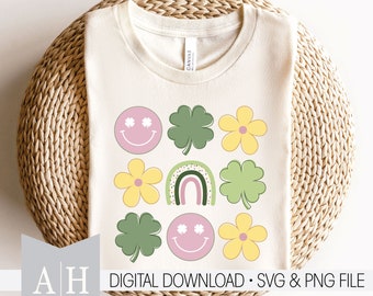 Retro St.Patrick's Day png/svg - St.Patrick's Day png/svg - Shamrock png/svg - Groovy St.Patrick's png/svg
