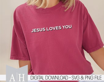 Jesus te ama png/svg - Jesus png/svg - Camisa cristã png/svg - Versículo da Bíblia png/svg - Escritura png/svg