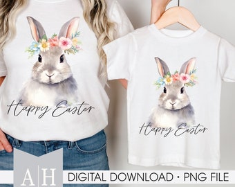 Felices Pascuas png - Pascua png - Conejito png - Niños Pascua png - Conejito Floral png - Camisa de Pascua png