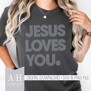 Jesús te ama png/svg - Jesús png/svg - Camiseta cristiana png/svg - Versículo bíblico png/svg - Camiseta de Jesús png/svg
