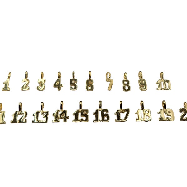 24KT Gold Overlay Number Charms