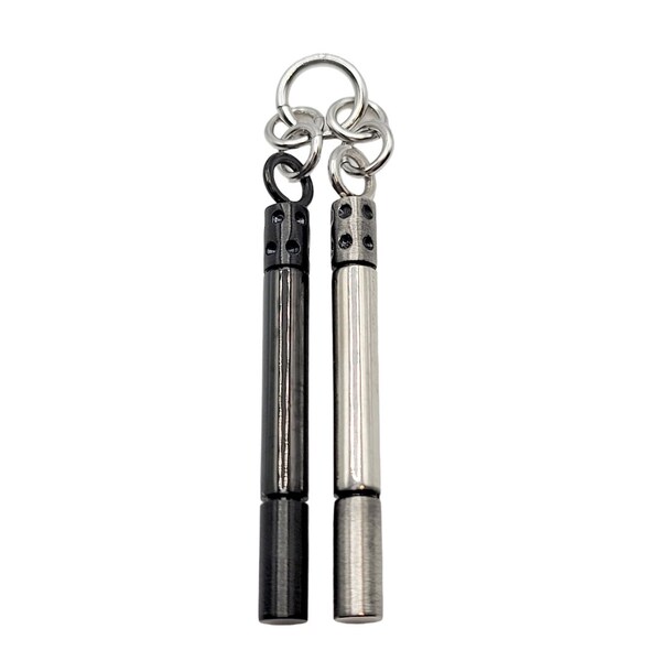 Stainless Steel And Black Nun Chucks Charm