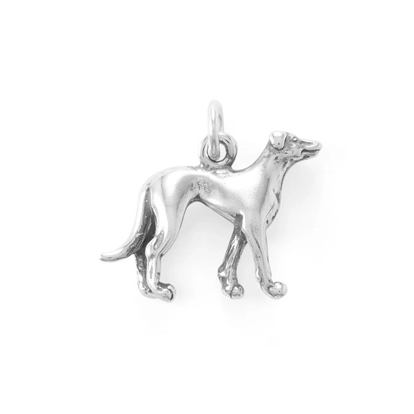 Sterling Silver Greyhound Dog Charm
