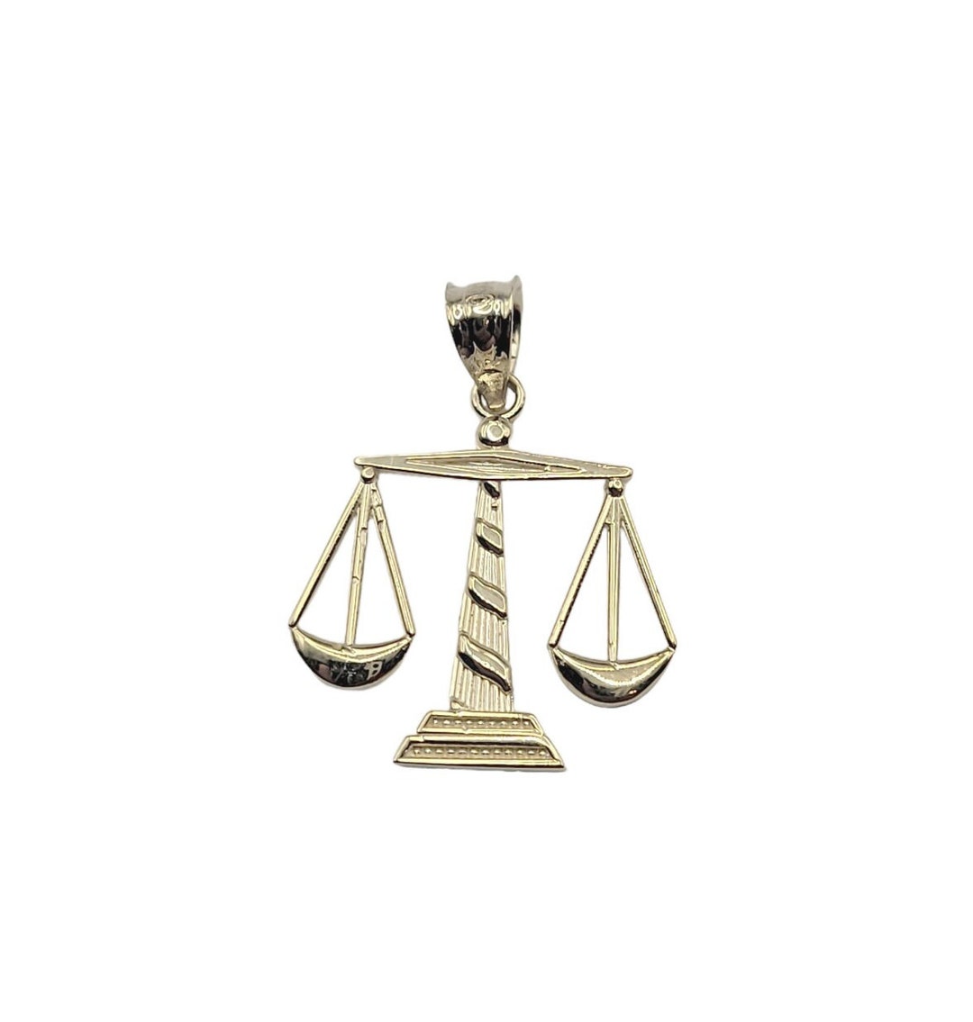 10KT Gold Scales of Justice Charm Etsy