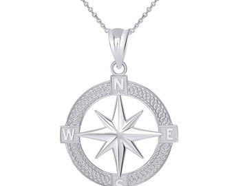 Sterling Silver North Star Charm With Chain