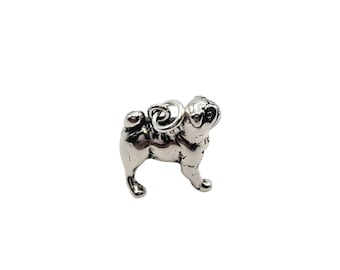 Sterling Silver Pug Dog Charm