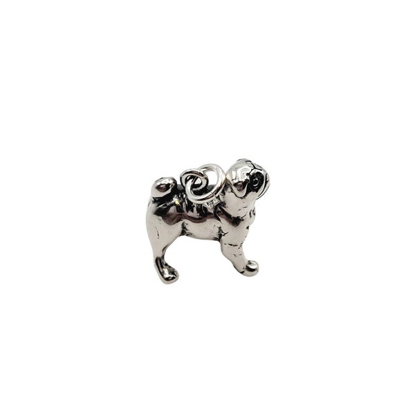 Sterling Silver Pug Dog Charm