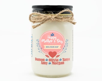 Best Mom Ever Personalized Hand Poured Soy Candle, Mother's Day, Gift for Mom