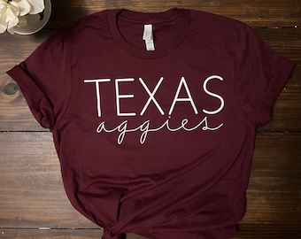 Tank FanPrint Texas A&M Aggies T-Shirt Tailgate SquadFan T-Shirt 