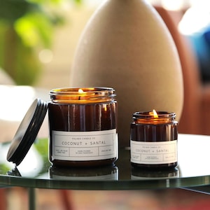 Coconut + Santal Scented Candle - 4oz, 8oz, 16oz