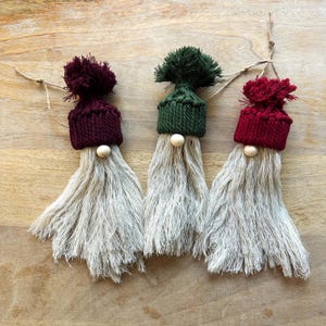 Yarn Santa Christmas Ornaments