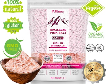 Coarse Pink Himalayan Salt: Natural Vegan Spa Bath Salts