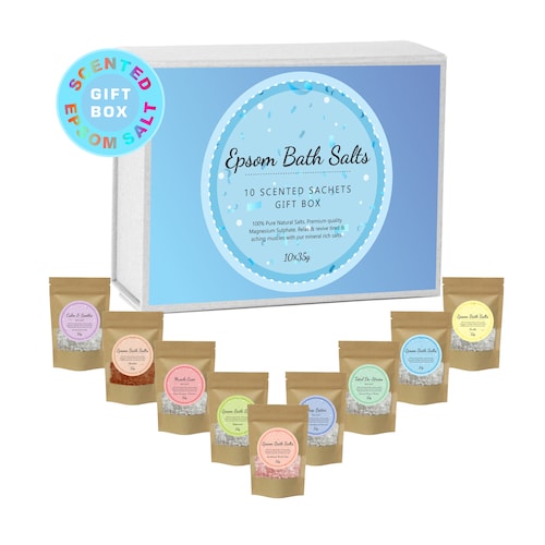 Epsom Salt Gift Set Box Hamper Bath Body Spa Scented Pure Etsy UK