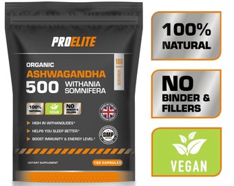 Organic Ashwagandha Capsules 10,000MG 10x Potency Withania Somnifera Root Extract Vegan Powder Pills