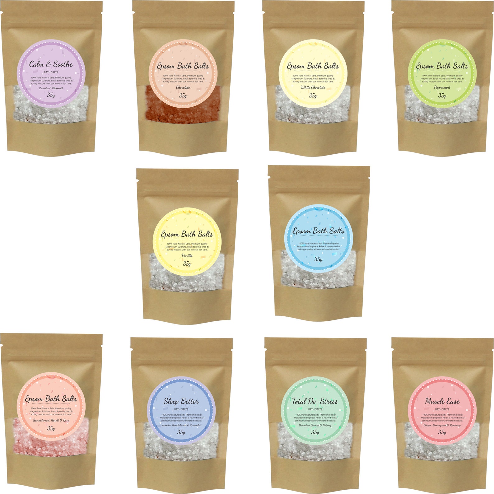 Epsom Salt Gift Set Box Hamper Bath Body Spa Scented Pure Etsy UK