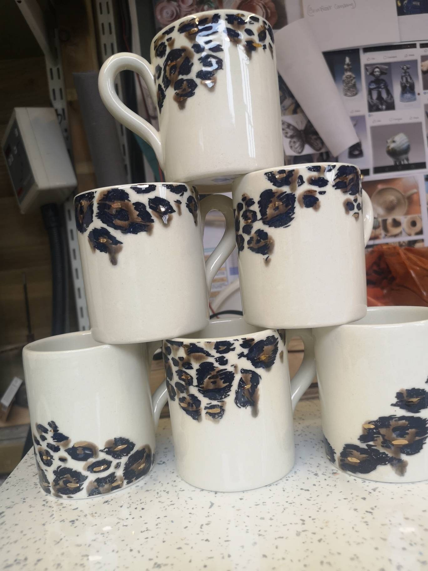 Animal Print Mug with 22ct Gold detail. No2 Etsy