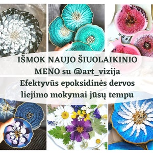 Resinart mokymai | Epoksidinės dervos liejimo mokymai | Padėkliukų, padėklų raštai | Dervos meno pamokos