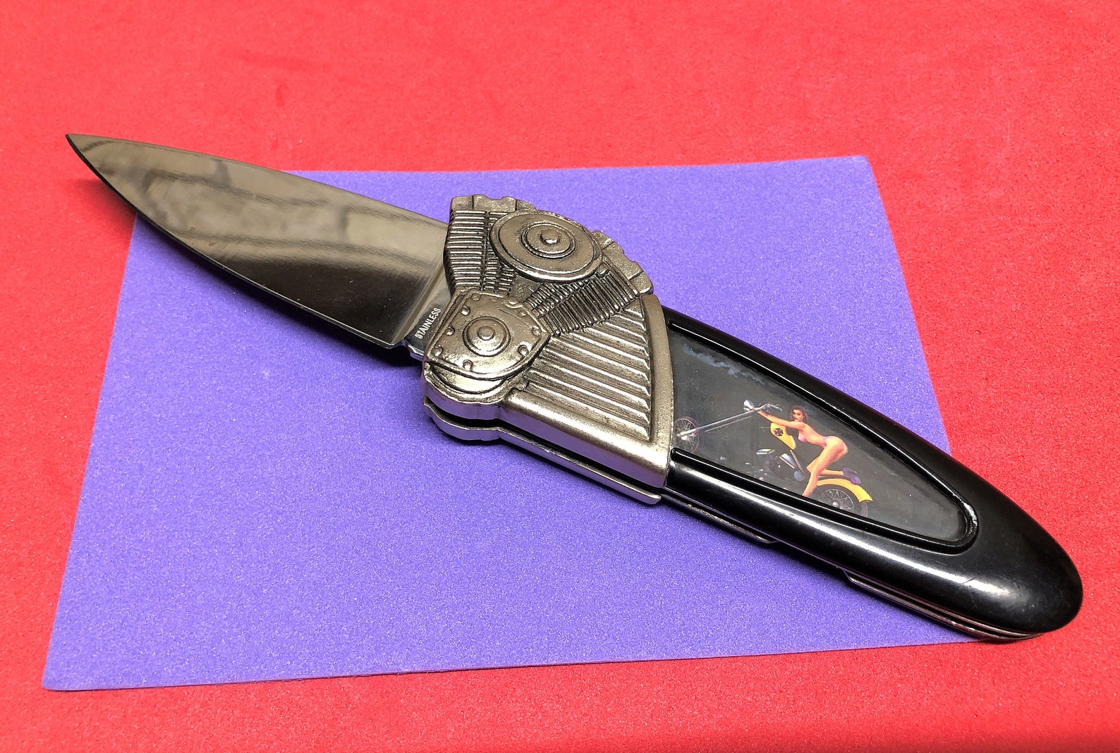 Vintage novelty knife pocket knife caricature of big motor Etsy