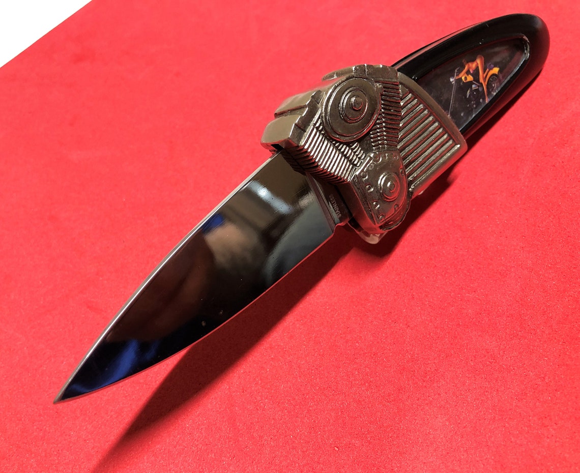 Vintage novelty knife pocket knife caricature of big motor Etsy