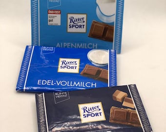 Schokobörse, Geldbörse aus Schokoladen-Verpackungen, Upcycling, Bunte Vielfalt