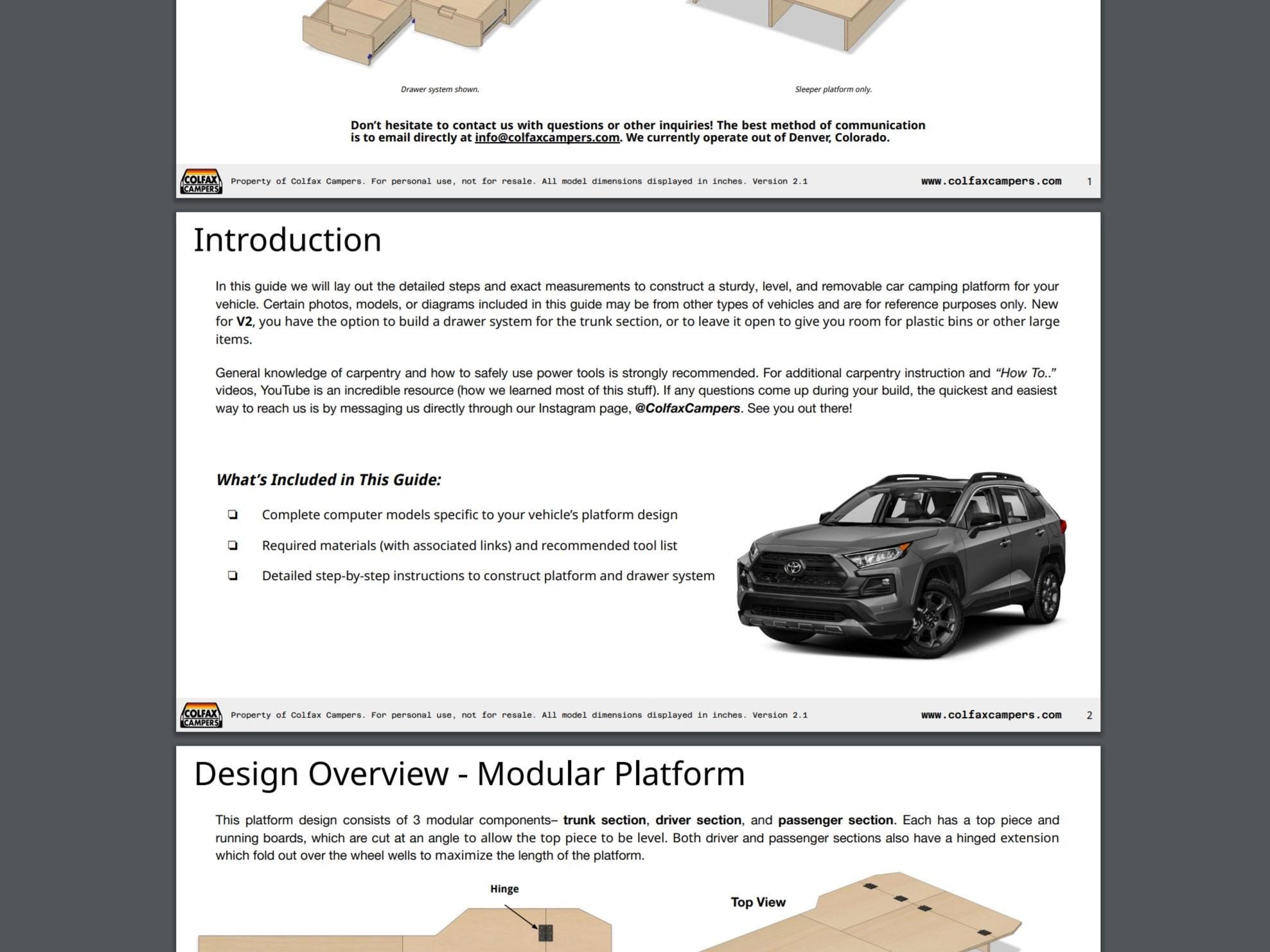 DIY Platform Build Plans - Toyota RAV4 [including Hybrid] - Etsy