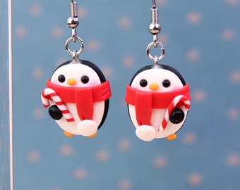 Weihnachts-Pinguin-Ohrringe, Weihnachtsohrringe, Pinguin-Schmuck, Winter-Ohrring, Weihnachtsgeschenk für Mädchen, Wichtel-Geschenk