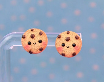 Chocolate Chip Cookie Stud Earrings, Mother&#39;s Day Gift, Dessert Earring, Foodie Fun Earrings, Gift For Bakers, Mini Food Jewelry