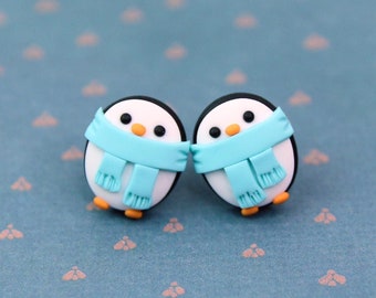 Niedliche Pinguin Ohrringe, Winter Geschenk für Kinder, Weihnachtspinguine Ohrstecker, Winter Ohrringe, Urlaub Ohrringe, Strumpf Stuffer Geschenk